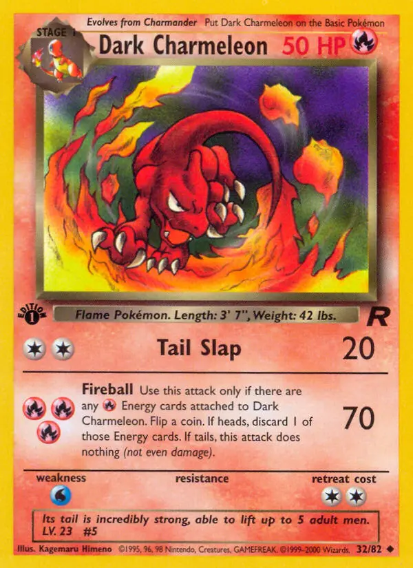 Dark Charmeleon Uncommon rarity Team Rocket Pokémon card price — $23.84