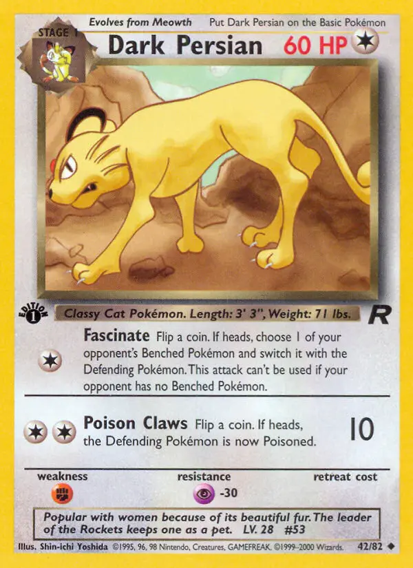 Dark Persian Uncommon rarity Team Rocket Pokémon card price — $4.67