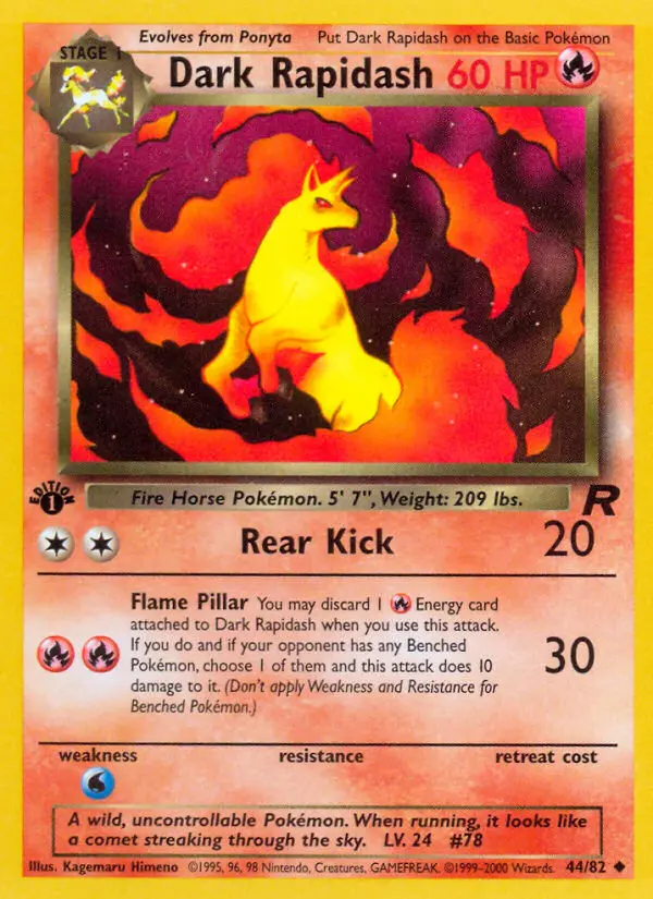 Dark Rapidash Uncommon rarity Team Rocket Pokémon card price — $8.55