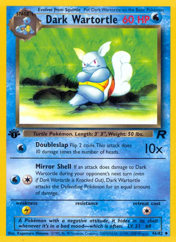 Dark Wartortle Uncommon rarity Team Rocket Pokémon card price — $12.30