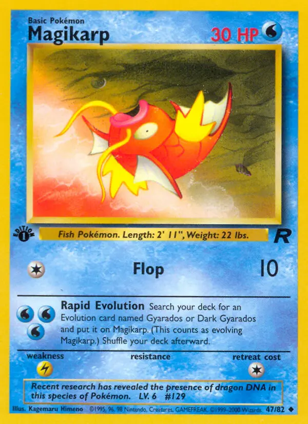 Magikarp Uncommon rarity Team Rocket Pokémon card price — $8.72