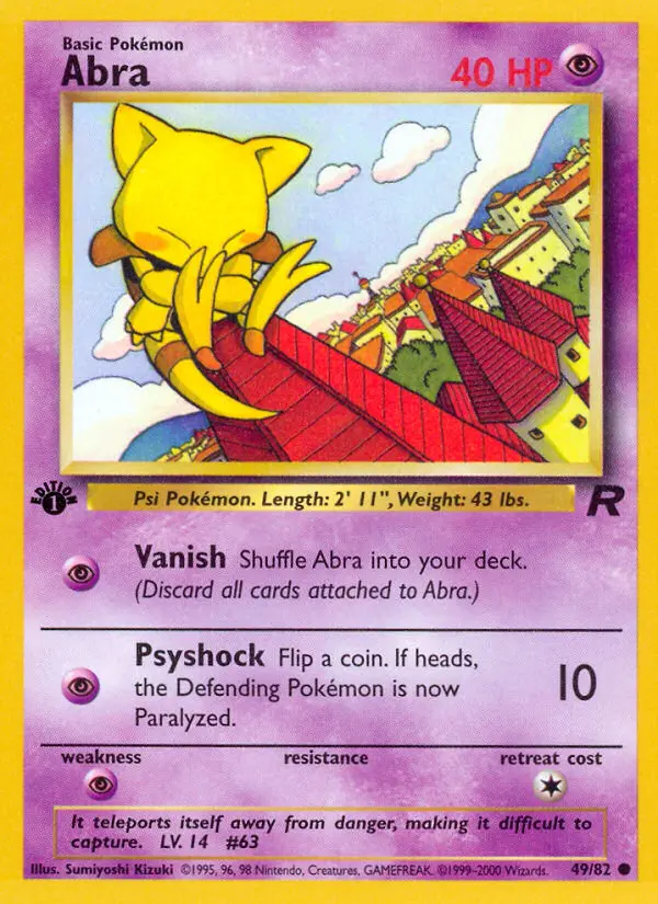 Abra Common rarity Team Rocket Pokémon card price — $3.24