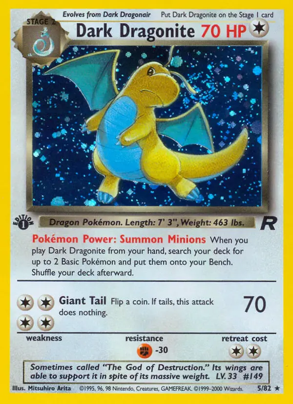 Dark Dragonite Rare rarity Team Rocket Pokémon card price — $403.99