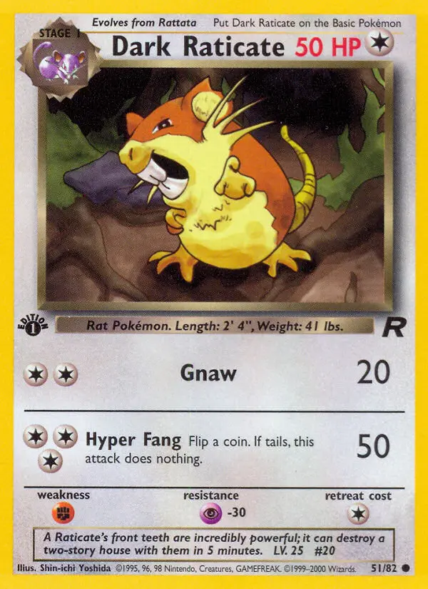 Dark Raticate Common rarity Team Rocket Pokémon card price — $1.58