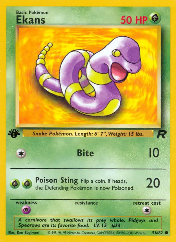 Ekans Common rarity Team Rocket Pokémon card price — $1.62