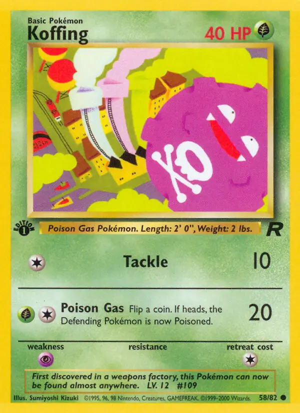 Koffing Common rarity Team Rocket Pokémon card price — $2.12