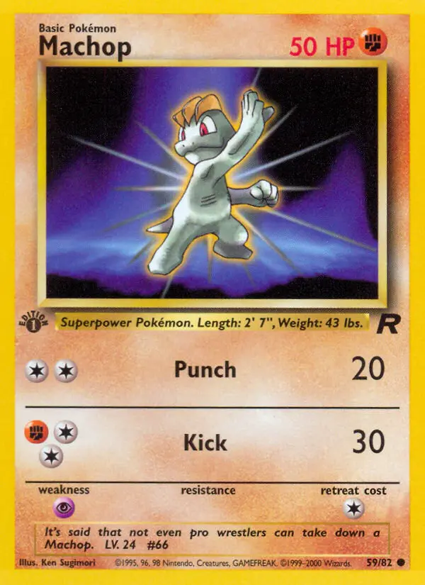Machop Common rarity Team Rocket Pokémon card price — $2.08