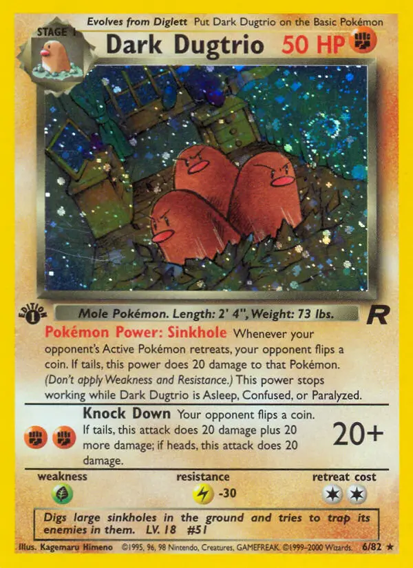 Dark Dugtrio Rare rarity Team Rocket Pokémon card price — $81.43