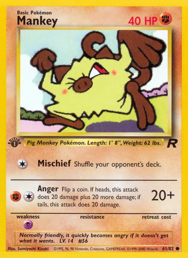 Mankey Common rarity Team Rocket Pokémon card price — $2.47