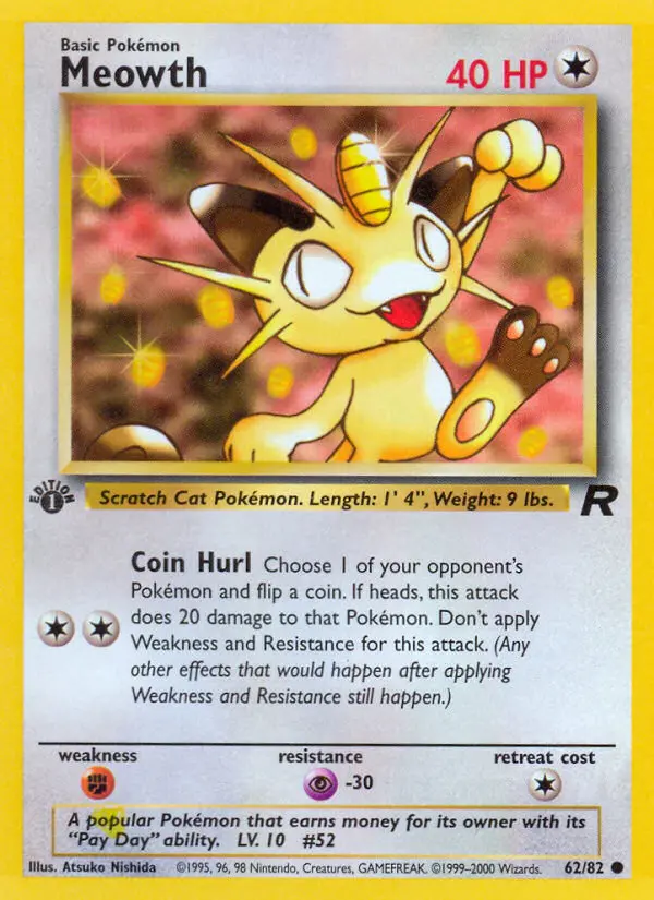 Meowth Common rarity Team Rocket Pokémon card price — $3.89