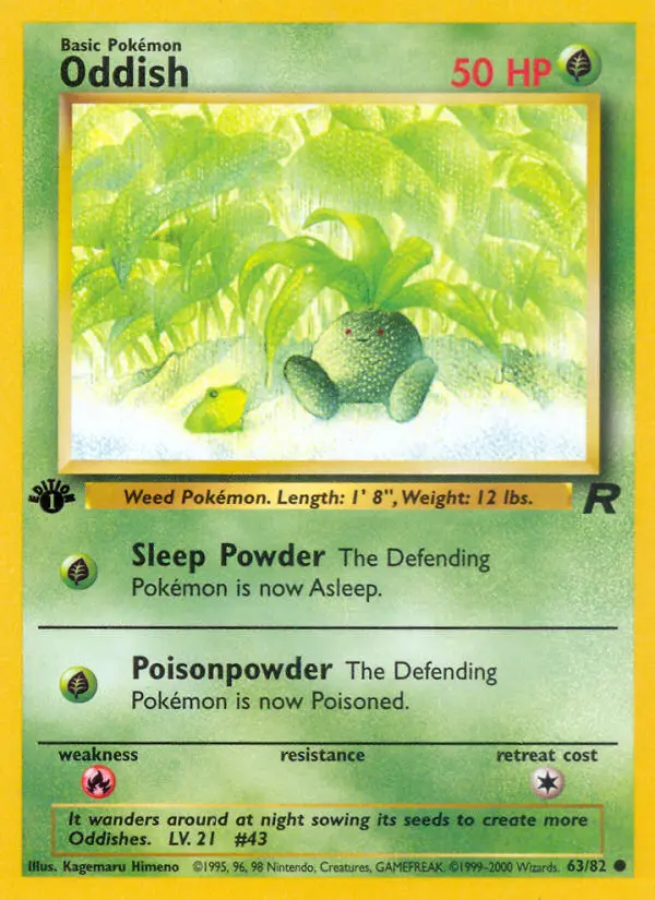 Oddish Common rarity Team Rocket Pokémon card price — $3.71