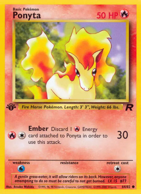 Ponyta Common rarity Team Rocket Pokémon card price — $1.89