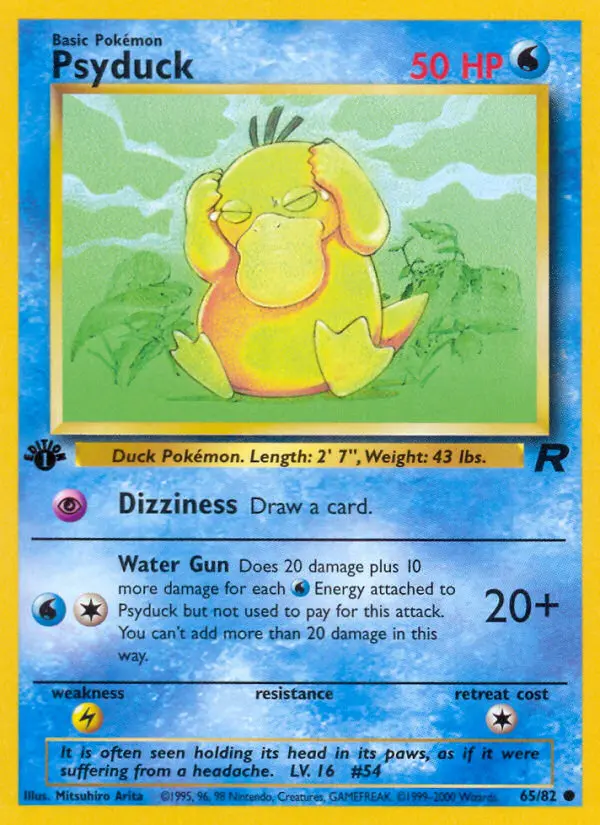 Psyduck Common rarity Team Rocket Pokémon card price — $7.77