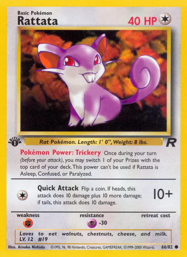 Rattata Common rarity Team Rocket Pokémon card price — $1.50