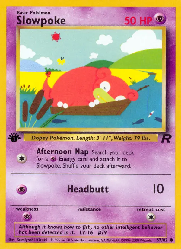 Slowpoke Common rarity Team Rocket Pokémon card price — $4.53