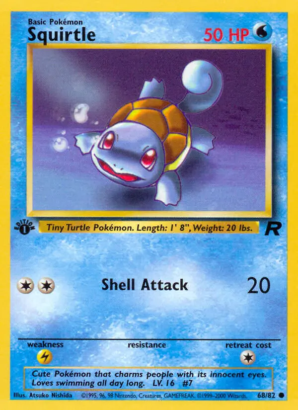 Squirtle Common rarity Team Rocket Pokémon card price — $13.64