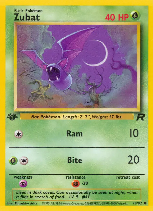 Zubat Common rarity Team Rocket Pokémon card price — $2.28