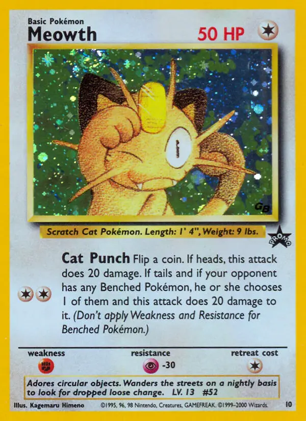 Meowth Common rarity Wizards Black Star Promos Pokémon card price