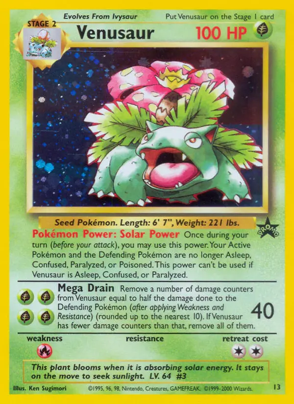Venusaur Common rarity Wizards Black Star Promos Pokémon card price