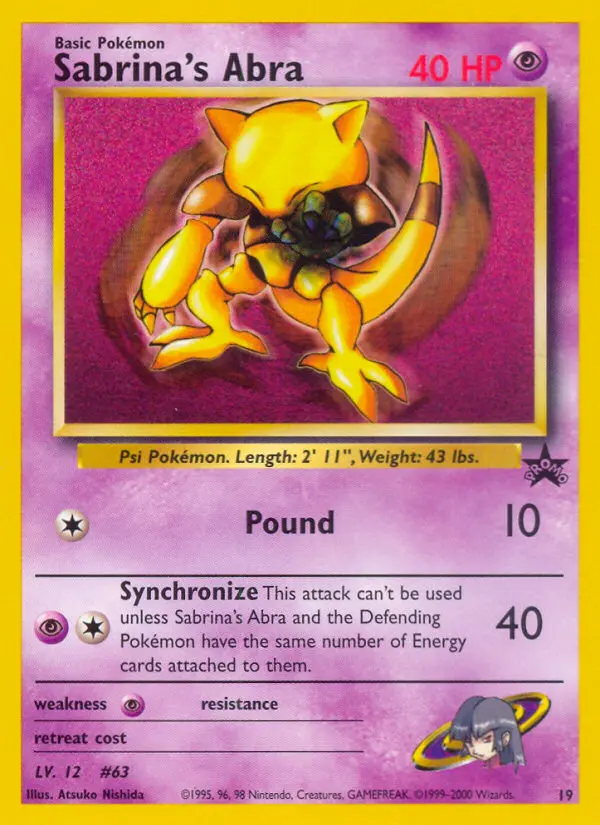 Sabrina's Abra Common rarity Wizards Black Star Promos Pokémon card price