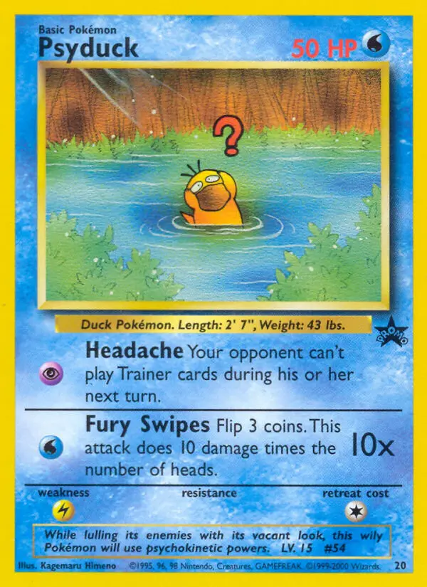 Psyduck Common rarity Wizards Black Star Promos Pokémon card price