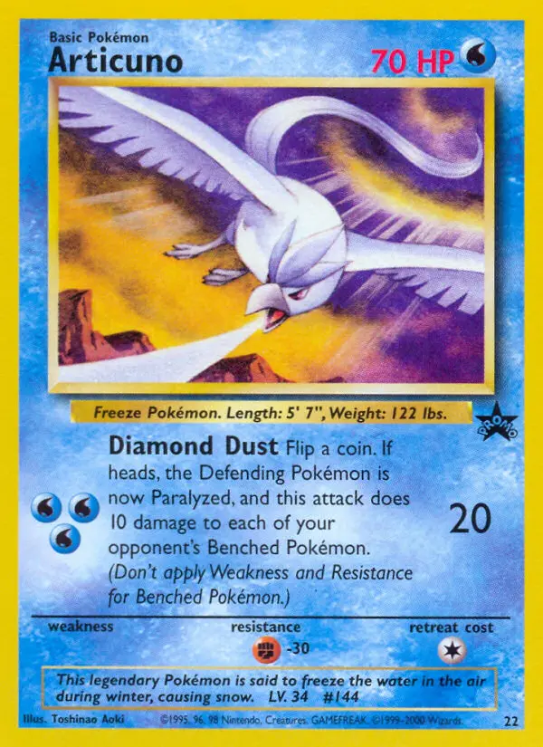 Articuno Common rarity Wizards Black Star Promos Pokémon card price
