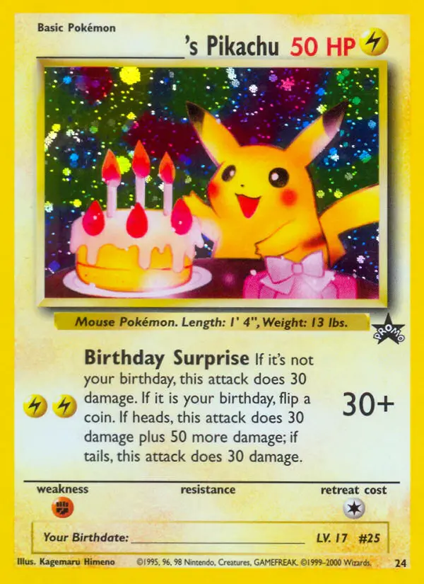 ___________'s Pikachu Common rarity Wizards Black Star Promos Pokémon card price