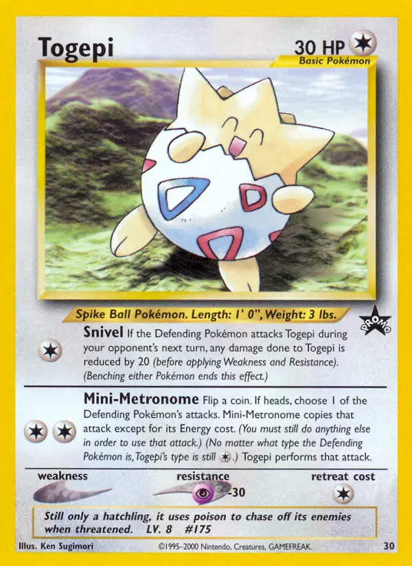 Togepi Common rarity Wizards Black Star Promos Pokémon card price
