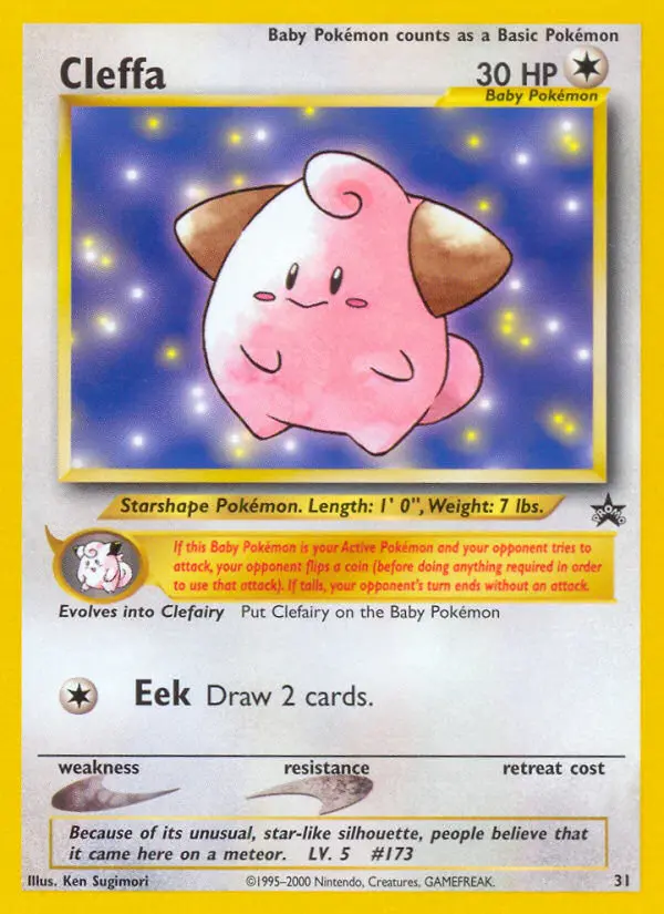 Cleffa Common rarity Wizards Black Star Promos Pokémon card price