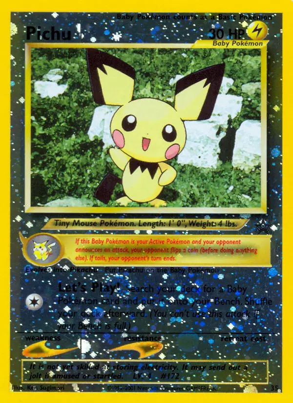 Pichu Common rarity Wizards Black Star Promos Pokémon card price