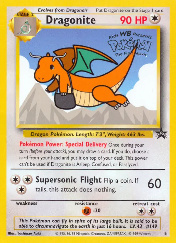Dragonite Common rarity Wizards Black Star Promos Pokémon card price
