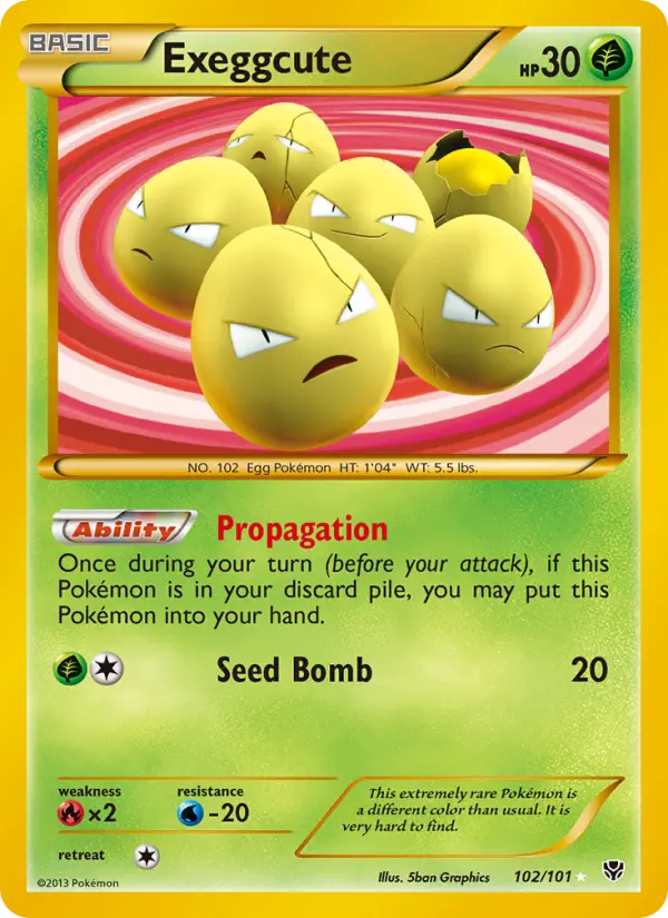 Exeggcute Secret Rare rarity Plasma Blast Pokémon card price — $135.00
