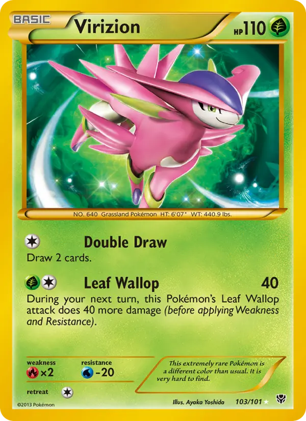 Virizion Secret Rare rarity Plasma Blast Pokémon card price — $127.63