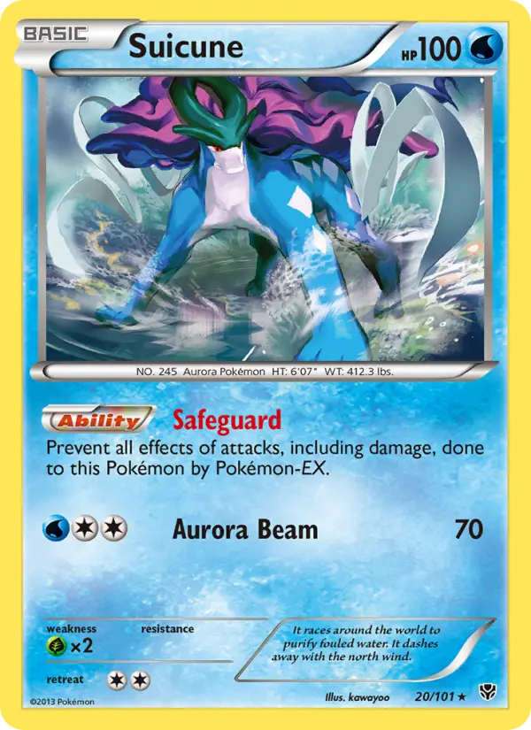 Suicune Rare rarity Plasma Blast Pokémon card price — $9.83