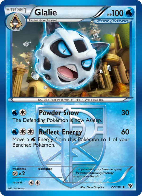 Glalie Uncommon rarity Plasma Blast Pokémon card price — $0.96