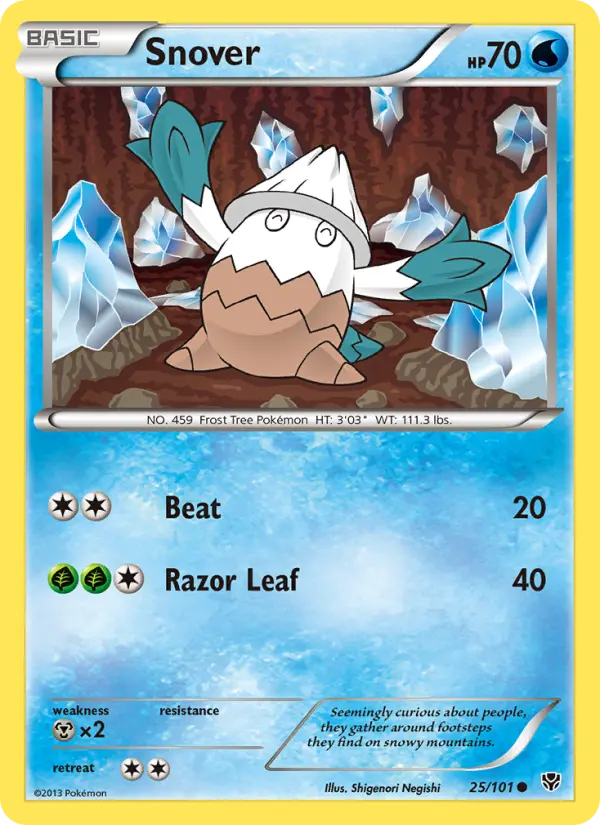 Snover Common rarity Plasma Blast Pokémon card price — $0.54