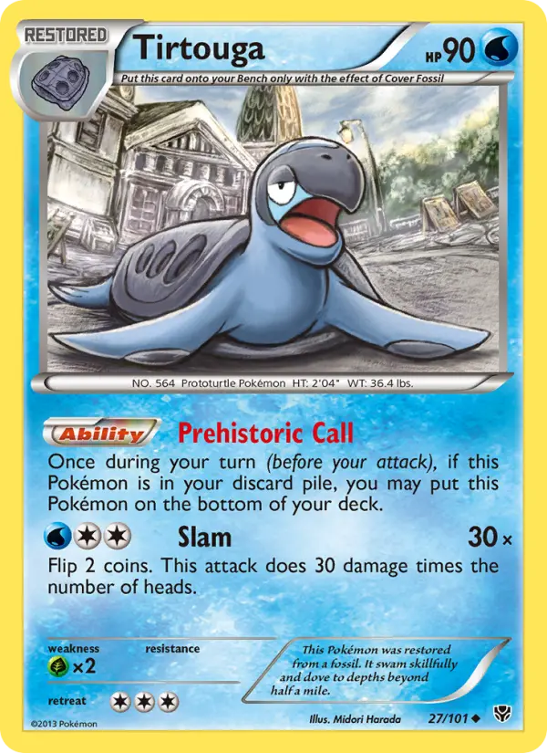 Tirtouga Uncommon rarity Plasma Blast Pokémon card price — $2.46