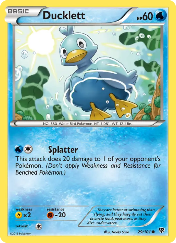 Ducklett Common rarity Plasma Blast Pokémon card price — $0.97