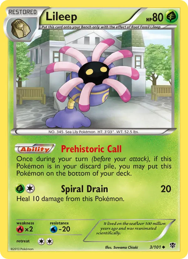 Lileep Uncommon rarity Plasma Blast Pokémon card price — $1.20