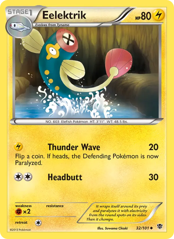 Eelektrik Uncommon rarity Plasma Blast Pokémon card price — $0.52