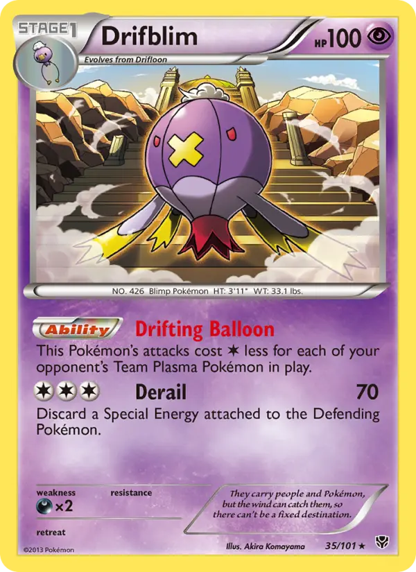 Drifblim Rare rarity Plasma Blast Pokémon card price — $0.88