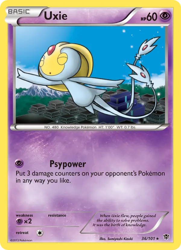 Uxie Rare rarity Plasma Blast Pokémon card price — $4.11