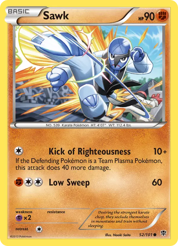 Sawk Common rarity Plasma Blast Pokémon card price — $0.80