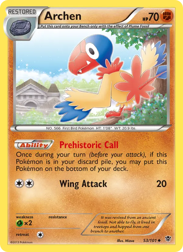 Archen Uncommon rarity Plasma Blast Pokémon card price — $0.97