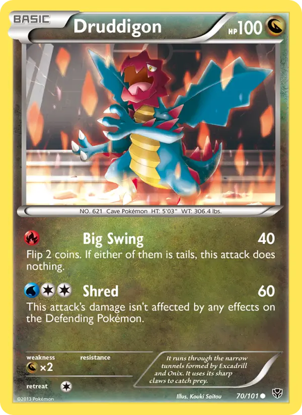 Druddigon Common rarity Plasma Blast Pokémon card price — $0.88