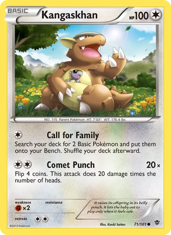 Kangaskhan Common rarity Plasma Blast Pokémon card price — $0.45