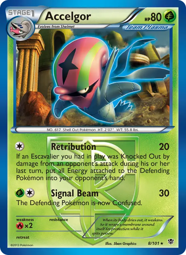 Accelgor Rare rarity Plasma Blast Pokémon card price — $0.94
