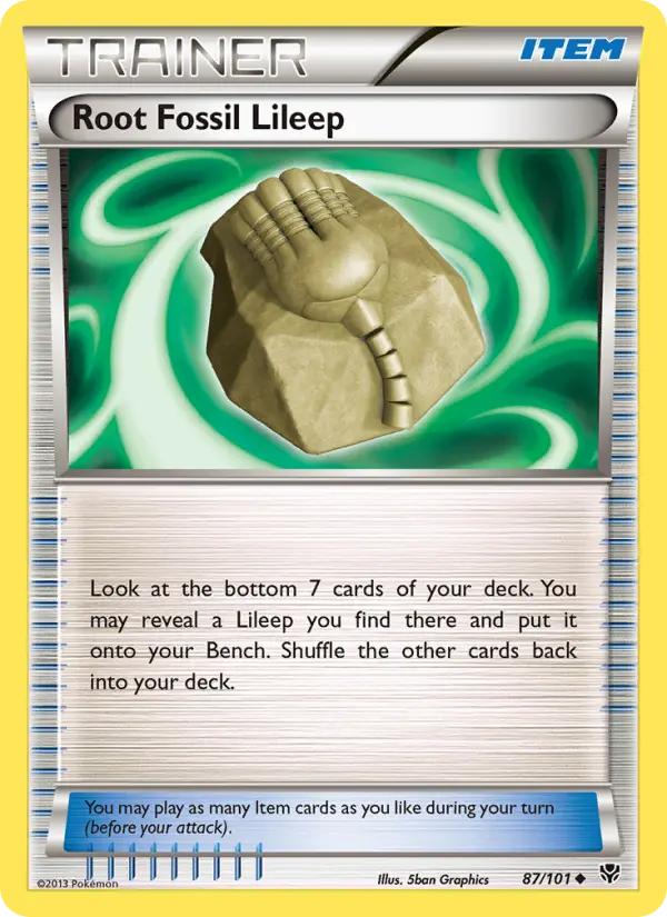 Root Fossil Lileep Uncommon rarity Plasma Blast Pokémon card price — $0.63