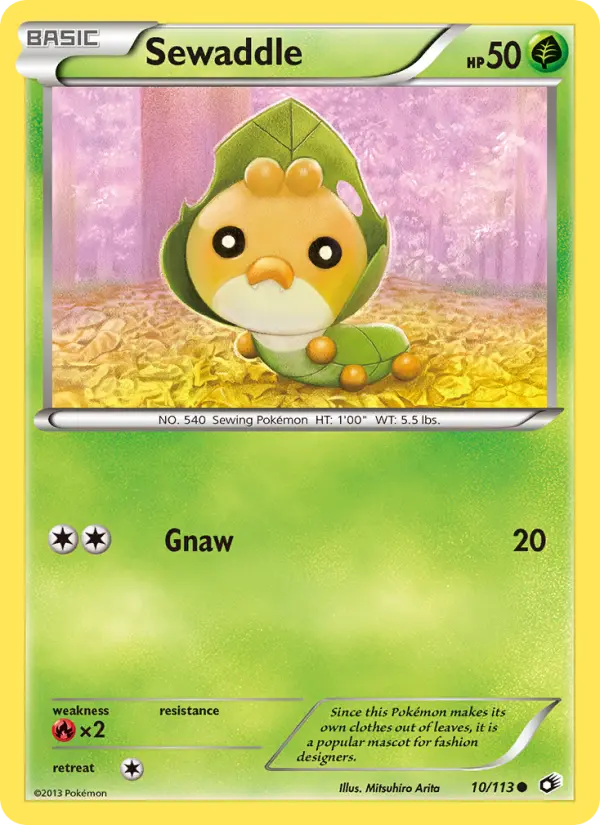 Sewaddle Common rarity Legendary Treasures Pokémon card price — $2.47