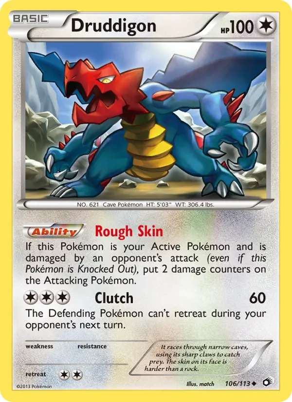 Druddigon Uncommon rarity Legendary Treasures Pokémon card price — $2.43